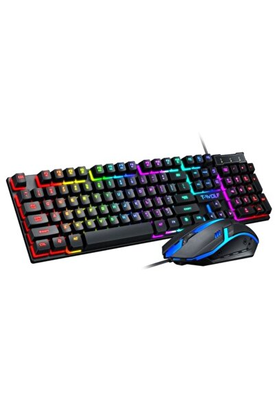 T-WOLF TF200 Gaming USB Πληκτρολόγιο και Ποντίκι - Μαύρο