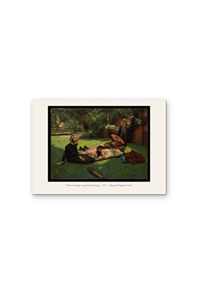 OEM Poster Cardboard 250g A4, Oil Painting Victorian Family in the Garden 1886