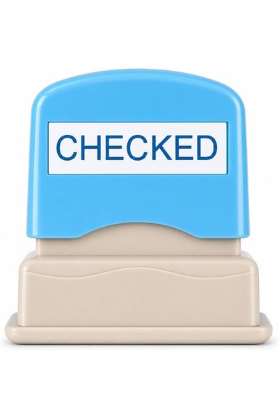 Generic Checked Stamp 6.5cm Blue Cover Seal for Office and Notary