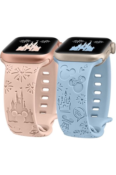 EXCEFORE Cartoon Engraved Band, 2 Pack Compatible with Apple Watch Ultra Stra...