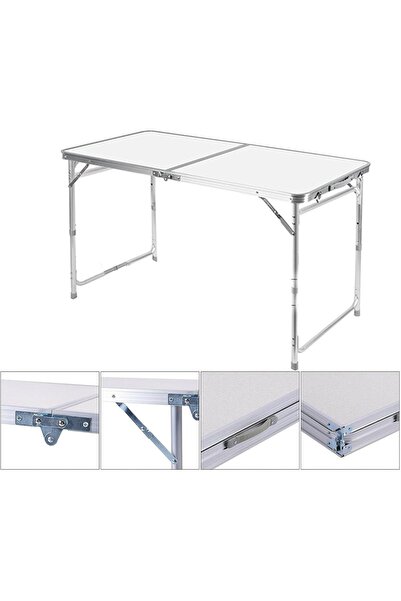 Generic Brand 120x60cm Adjustable Height Folding Camping Table Portable Alumi...