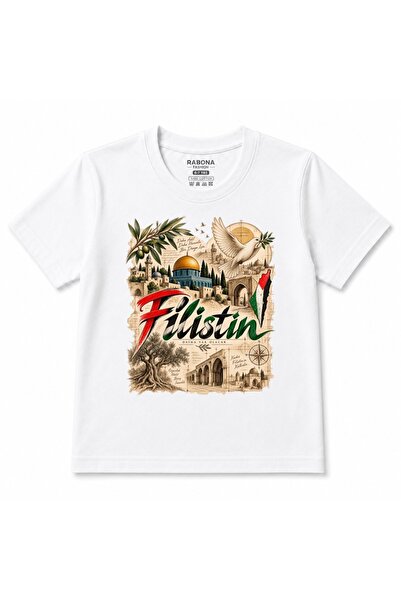 Rabona Fashion Palestine Dove & Architectural Landmarks Graphic Kids T-Shirt