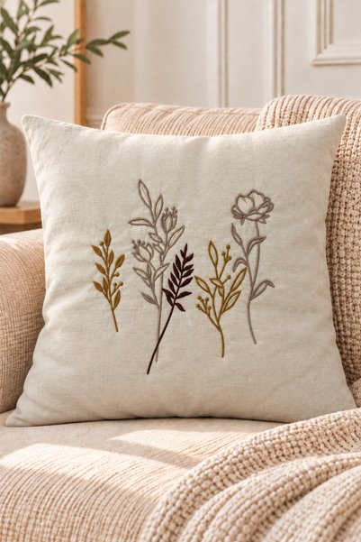 Elriya Decorative Patterned Linen-Look Throw Pillow Cover - Bohemian Throw Pillow Cover