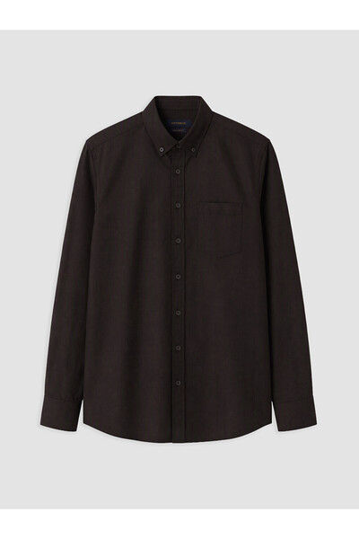 LC Waikiki Vizyon New Season Brown Regular Fit Gabardine Men's Shirt