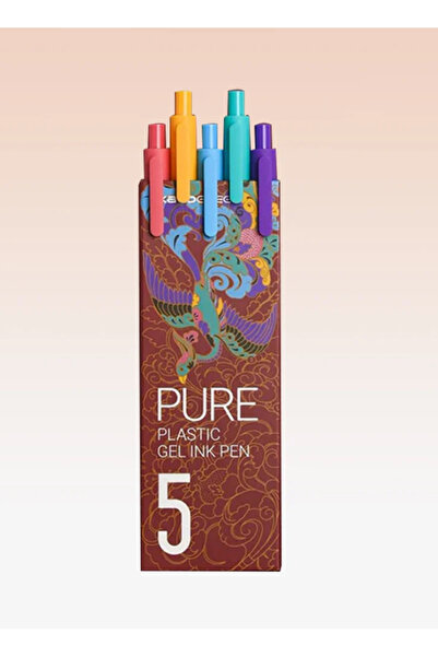 PAPERORA Kaco x Pure Classic 0.5 mm Renkli Jel Kalem Seti (5 Renk)