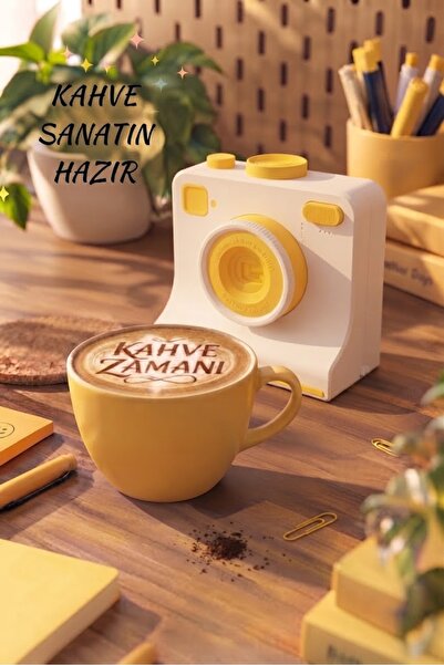 Kamera Tasarımlı Kahve SANAT Makinesi Beyaz