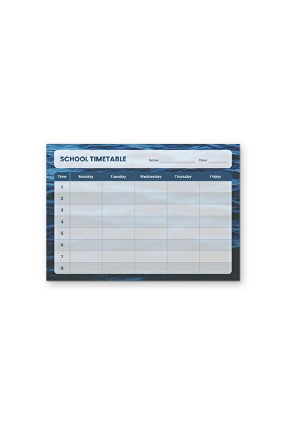 OEM Orar Scolar Valurile Oceanului Calm, Luni-Vineri 8 Ore, Carton 250g, A4 P...