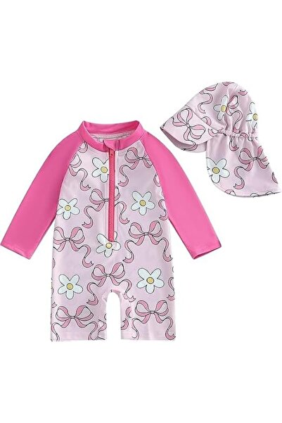 GENERAL 2 Pieces Swimsuit Long Sleeve Zipper Rash Guard Swimwear Set with Sun...