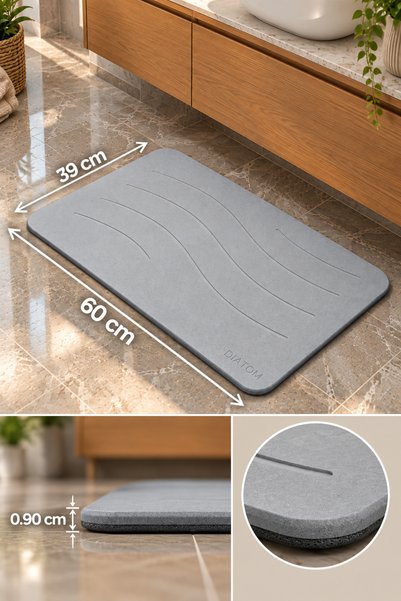 DİATOM Dalga model Banyo paspası Su emici paspas diatomite mat abdest paspası duşakabin önü banyo matı lavabo önü paspas