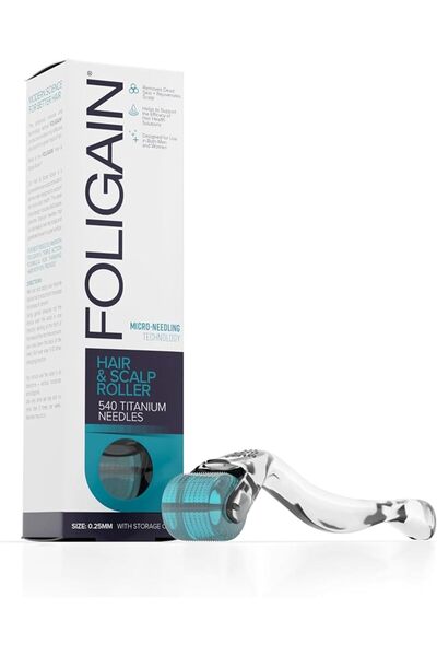 FOLIGAIN ديرما رولر ميكرونيدلينغ للشعر وفروة الرأس، لعلاج تساقط الشعر من فوليجين