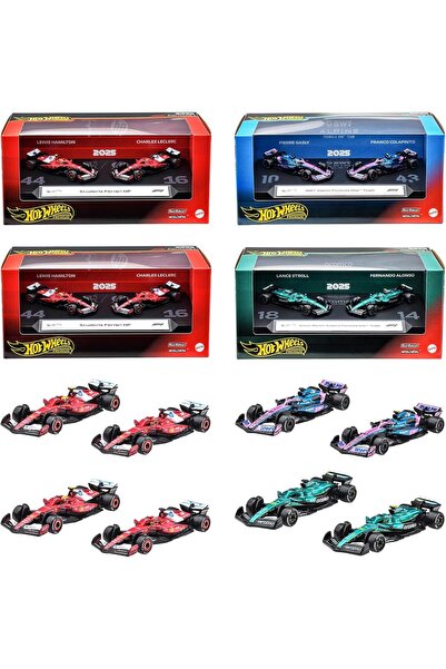 HOT WHEELS Premium Formula 1 2025 JMM89 986C 4'lü Takım Seti 8 Araç Ferrari A...