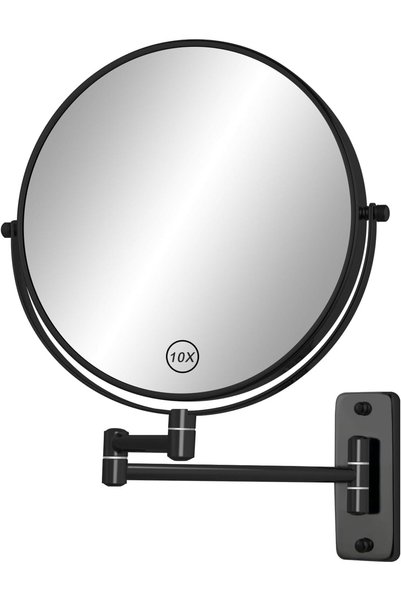 Paporich 8” Wall Mounted Magnifying Makeup Mirror, 1X/10X Double Sided, 360 S...
