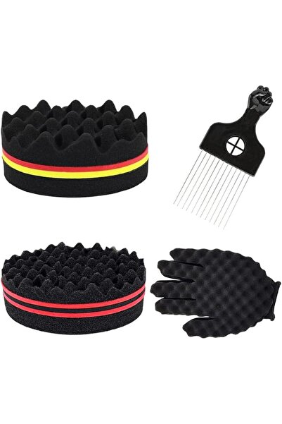 KOWVOWZ Afro Pick Comb Set, Magic Barber Brush Sponge, Twist Hair Sponge Hair...