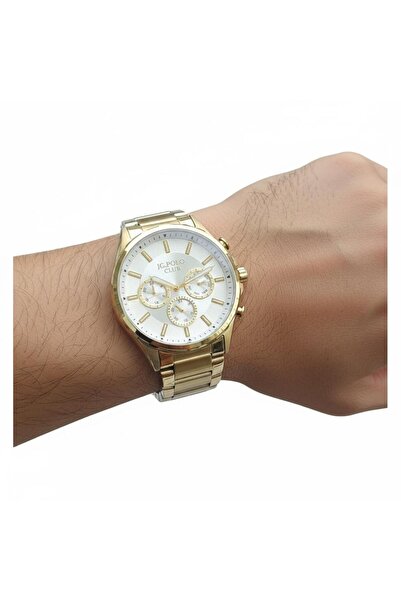 JG. Polo Club Jpc.1021 165Fm.4 Gold Color Steel Case Functions Active Men's W...