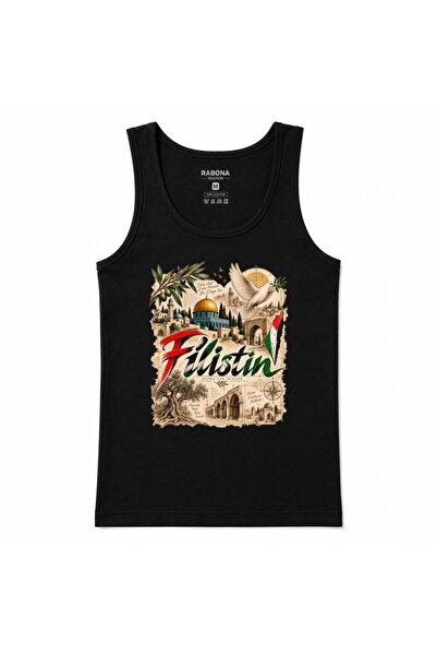 Rabona Fashion Palestine Golden Dome & Olive Tree Graphic Tank Top
