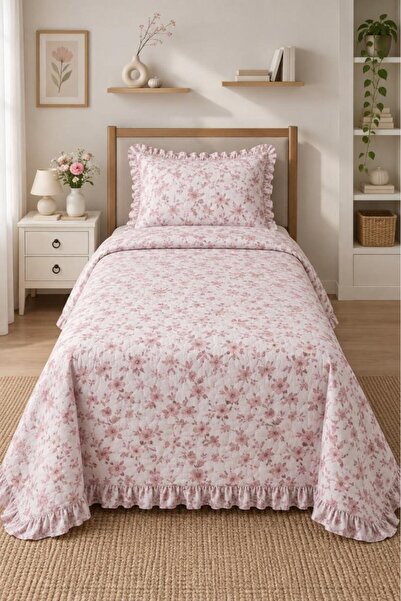 Çeyiz Diyarı Sereni Fiber Filled Single 180X240 cm Bedspread Powder