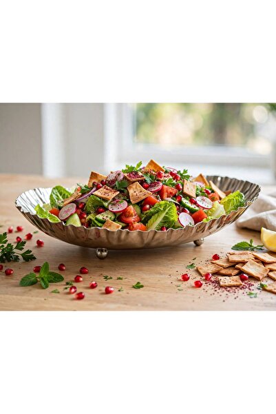 Generic Brand Silver Plated Fancy Shape Salad Bowl Big Size