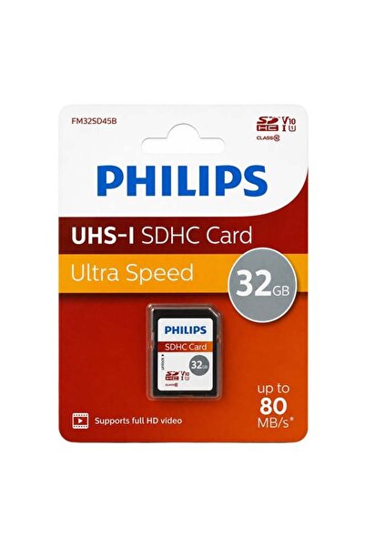 Philips FM32SD45B 32GB UHS-I SDHC Ultra Speed Hafıza Kartı 80 MB/s Full HD