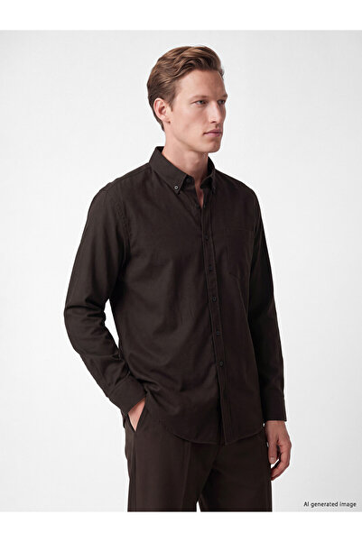 LC Waikiki Rmz Gi̇yi̇m Farkiyla Standard Fit Gabardine Men's Shirt