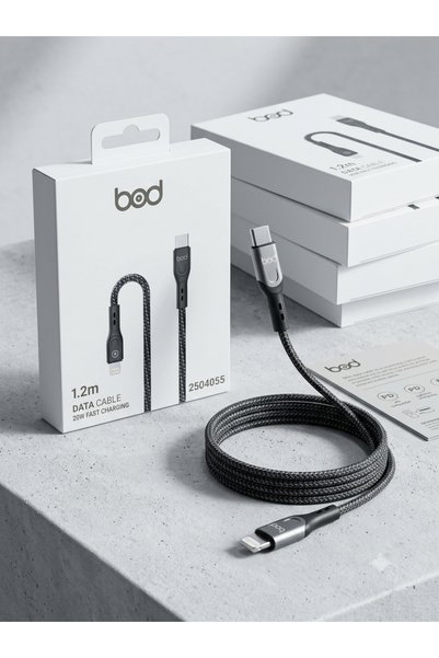Bod كابل شحن وبيانات سريع من النوع C إلى Lightning (طول 1.2 متر، 20 واط PD) -...