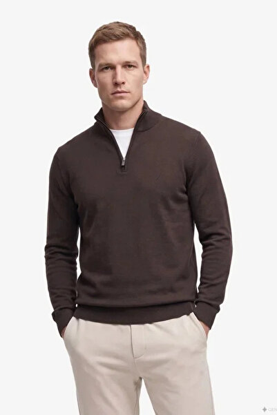 Nautica Men's Brown Regular Fit Sweater