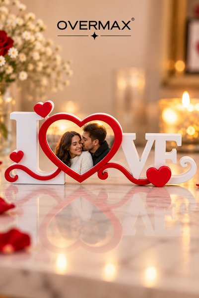OVERMAX LOVE Kalpli Fotoğraf Çerçevesi – Fotoğraf Kesme Kalıplı Romantik Deko...
