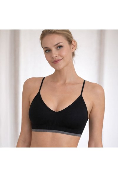 CATIANO Bustiera Fara Tiv Neagra Gri pentru Femei - One Size