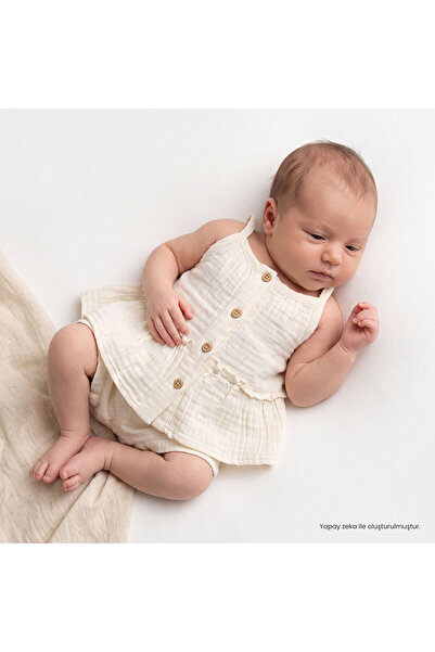 ebebek Hello Baby HelloBaby Kız Bebek Bluz-Şort Düğmeli İp Askılı Patiksiz