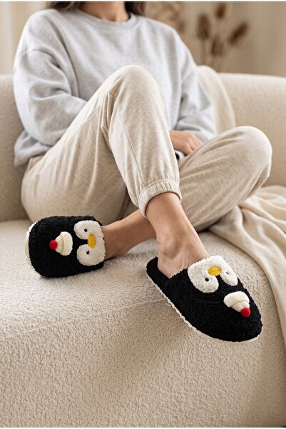Slipcat Kadın Peluş, Penguen Figürlü, Yumuşak, Kışlık Ev Terliği