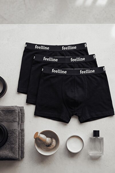 hadiora Men's Black 3-Pack Cotton Lycra Comfortable Fit Boxers