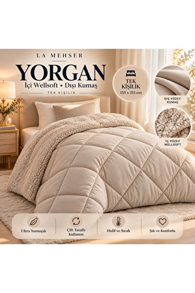 LA MEHSER İçi Welsoft Dışı Kumaş Yumoş Tek Kişilik Yorgan
