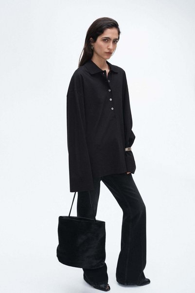 H&M Long-sleeved cotton polo shirt