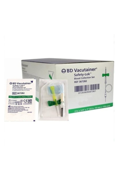 Vacutainer Yeşil 21g X 3/4" X 7" 0.6 X 19 Mm X 178 Mm 367282 Kelebek Set 50 Adet