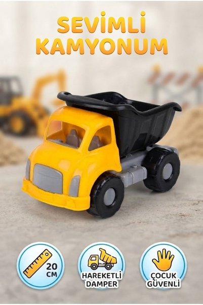 Tıfıl Toys Sevimli Oyuncak Kamyon 20 cm Hareketli Çocuk Güvenli Damperli İnşa...