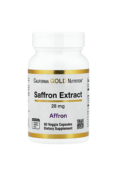 California Gold Nutrition Saffron Extract with Affron® 28 mg, 60 Vejetaryen K...