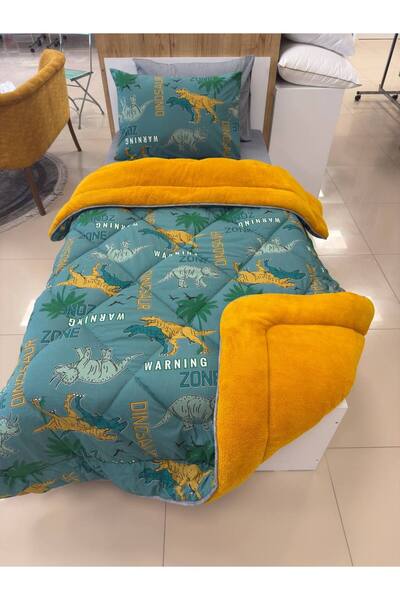 argehome Tek Kişilik Çift Taraflı Peluş Welsoft Pufidik Uyku Seti (Yorgan + L...