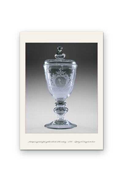 OEM Poster Carton 250g A4, Pocal antic gravat din sticla cu capac din secolul...
