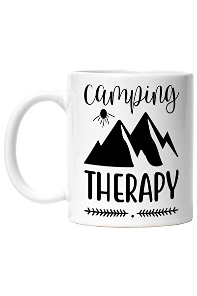 INOVATIX Personalized white mug, mountains and Camping therapy, INOVATIX®. 330ml