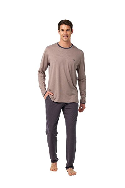 Blackspade Erkek Vizon Uzun Kol Pijama Takım 40976