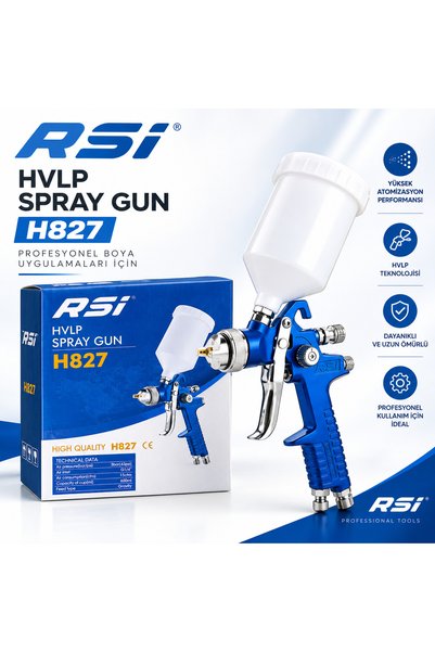 RSI H827 HVLP Boya Tabancası 600 ML Hazneli Profesyonel Sprey Boya Tabancası