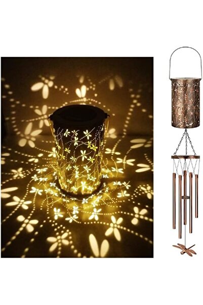 Generic Cute Solar Powered Dragonflys Lantern Wind Chime Decorative Light, Ir...