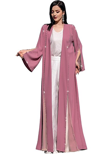Generic Elegant Long Sleeve One Piece Islamic Abaya Dress for Women, Hand Bea...