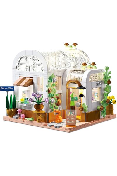 Generic Flower House Building Set, Creative Building Playset with LED Light G...