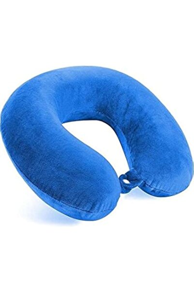 Generic Velvet U-shape Neck and Travel Pillow - 30x25 cm - Color Gray