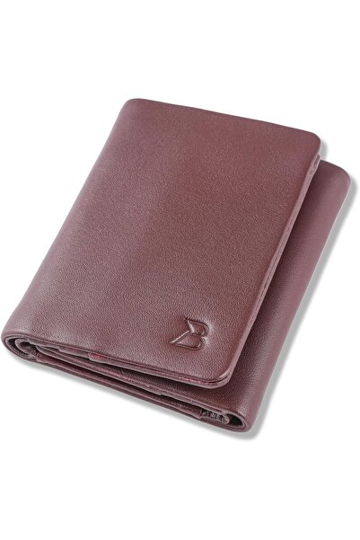 Generic Men's Trifold Wallet – Genuine Nappa Leather Brown Stitchless Wallet ...