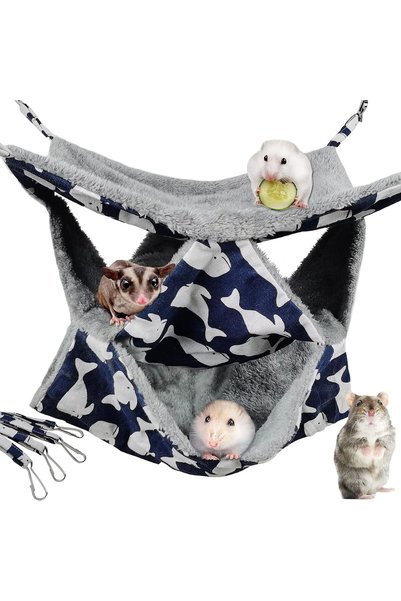Generic Pet Cage Hammock, 3-Layer Hamster Hanging Bed, Plush Sugar Glider Cag...