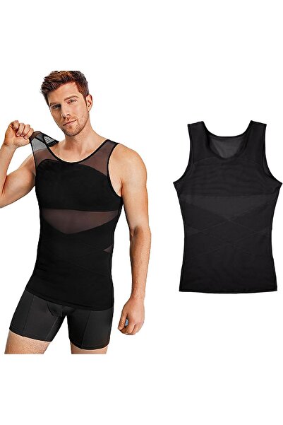 Generic Men's Sleeveless Shapewear Vest, Slimming Body Shaper Tank top, Compr...