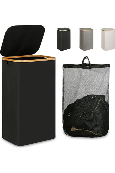 Generic 110L Double Laundry Hamper with Lid, Large Laundry Basket with plasti...