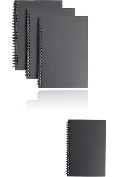 Generic Pack of 3 Soft Cover Spiral Sketchbooks - Kraft Cover, Blank Sketch P...