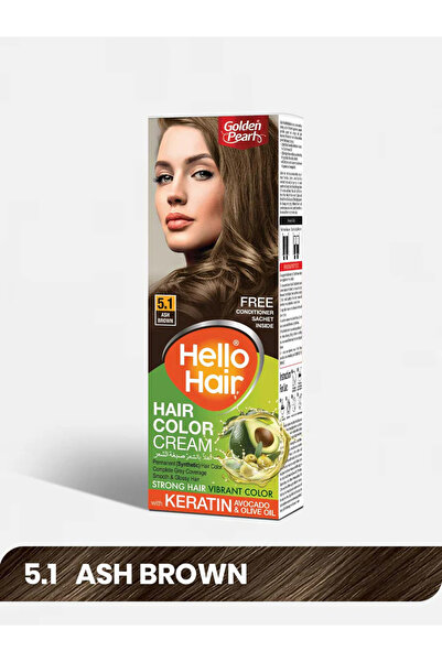 Golden pearl Ash Brown Hello Hair Color Cream 5.1 | Strong Hair Vibrant Color...